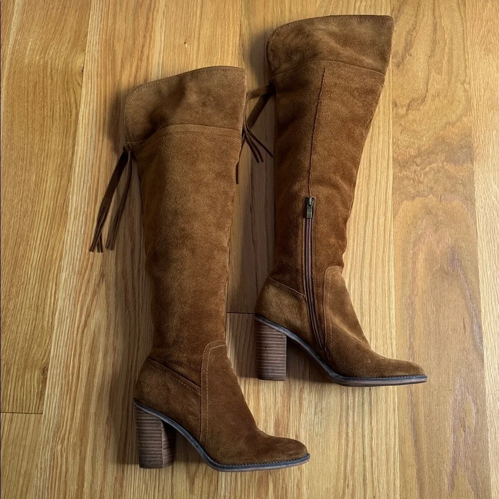 Franco Sarto Tan Suede Over the Knee Boots, 8M - Picture 4 of 8